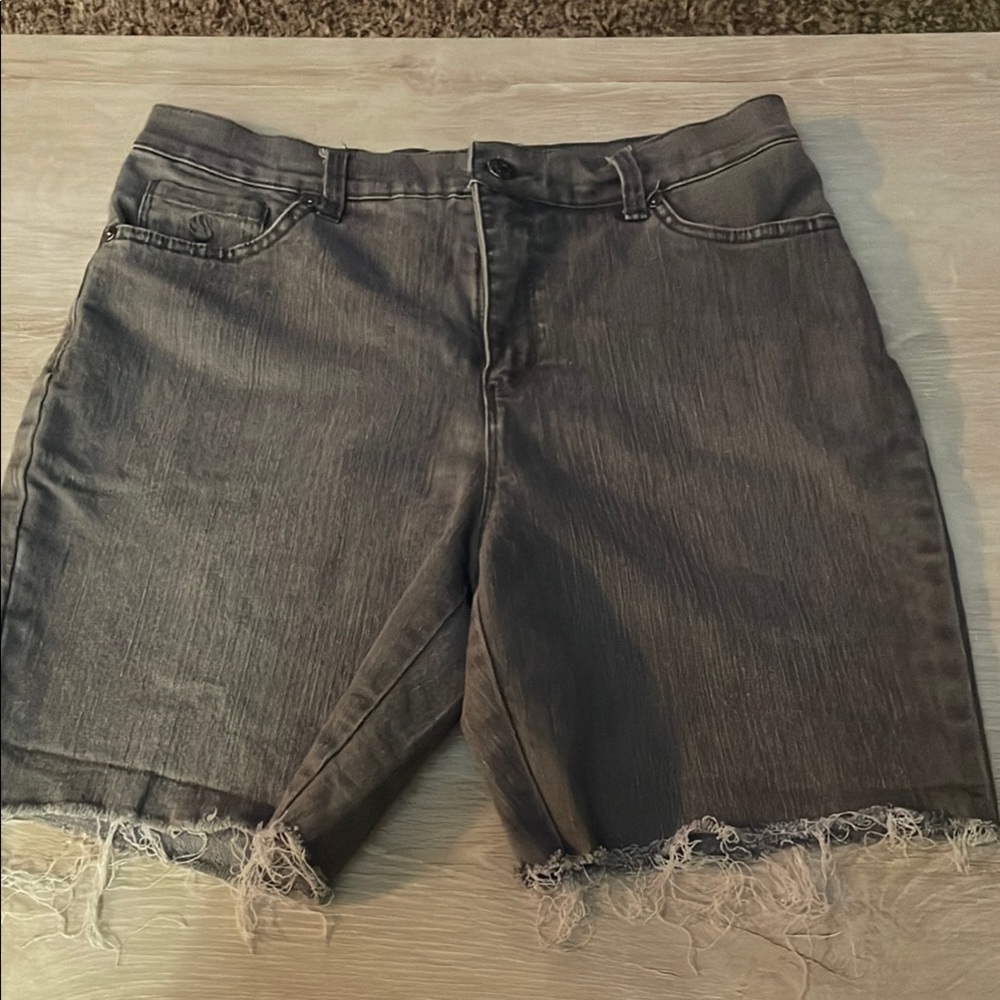 Women's Gray Denim Shorts